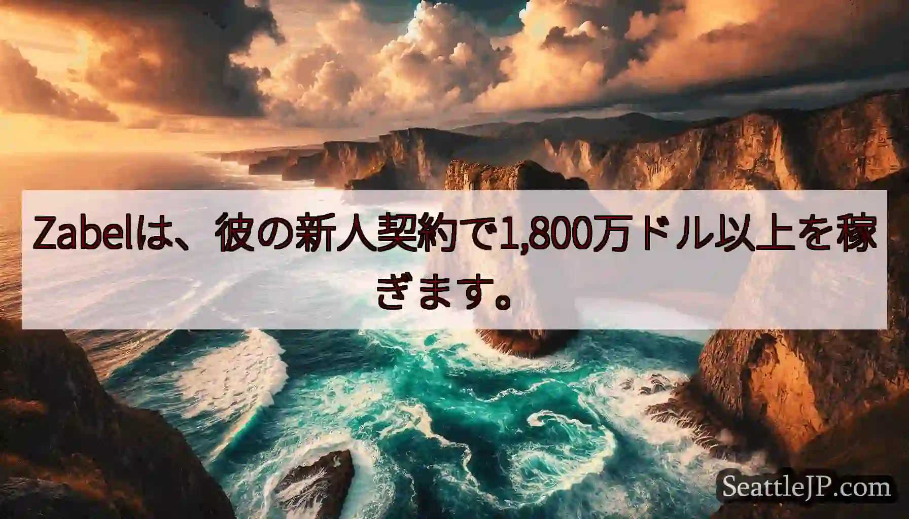 Zabelは、彼の新人契約で1,800万ドル以上を稼ぎます。