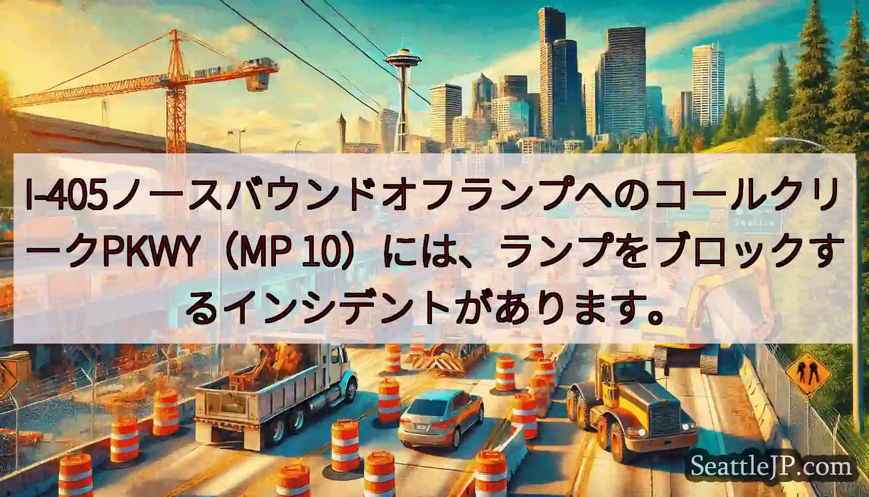 I-405ノースバウンドオフランプへのコールクリークPKWY（MP
