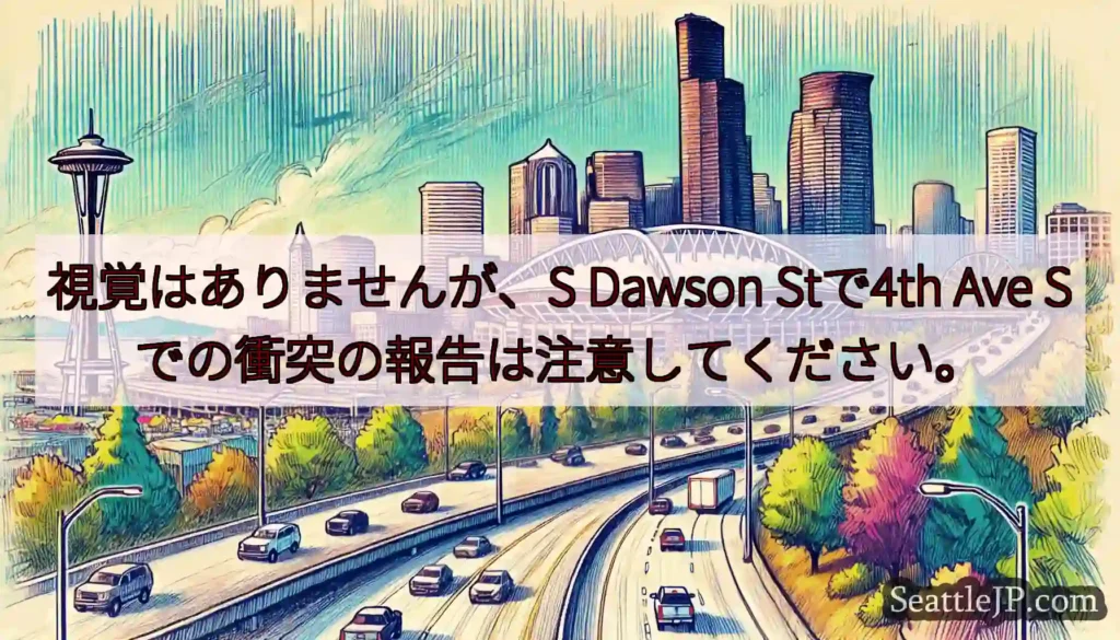 視覚はありませんが、S Dawson Stで4th Ave Sでの衝突の報告は注意してください。