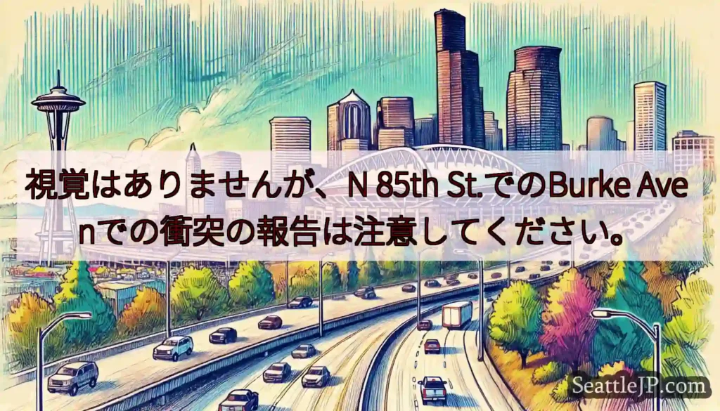 視覚はありませんが、N 85th St.でのBurke Ave nでの衝突の報告は注意してください。
