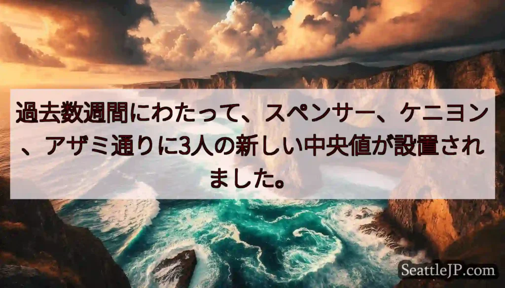過去数週間にわたって、スペンサー、ケニヨン、アザミ通りに3人の新しい中央値が設置されました。