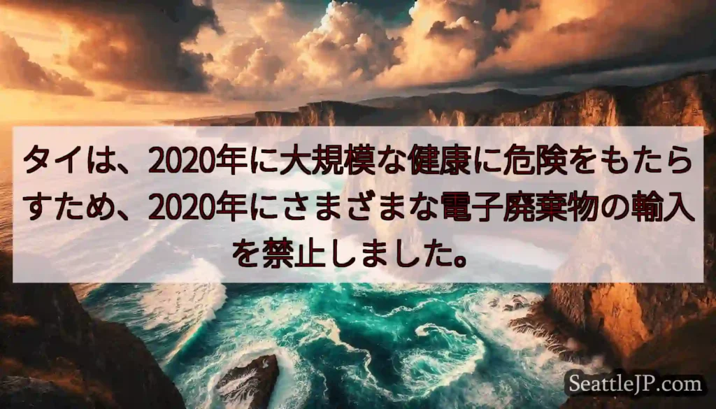 タイは、2020年に大規模な健康に危険をもたらすため、2020年にさまざまな電子廃棄物の輸入を禁止し