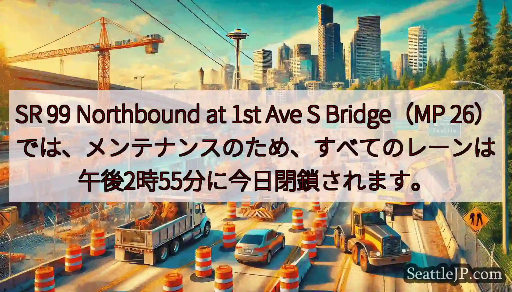 SR 99 Northbound at 1st Ave S Bridge（MP
