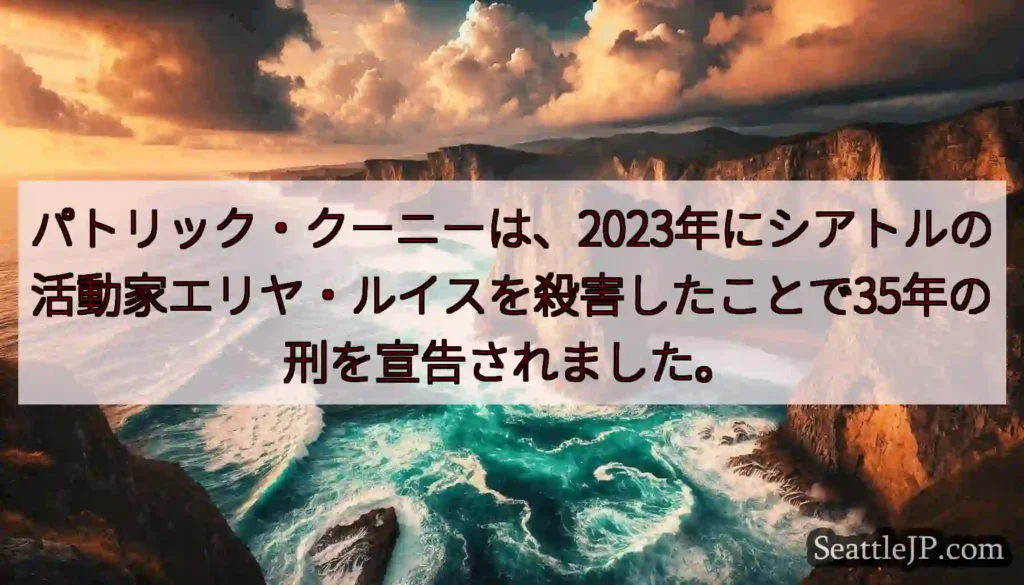 パトリック・クーニーは、2023年にシアトルの活動家エリヤ・ルイスを殺害したことで35年の刑を宣告さ