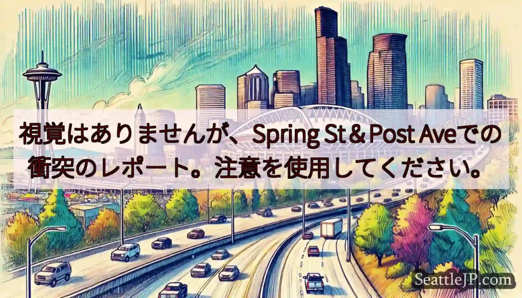 視覚はありませんが、Spring St＆Post Aveでの衝突のレポート。注意を使用してください。