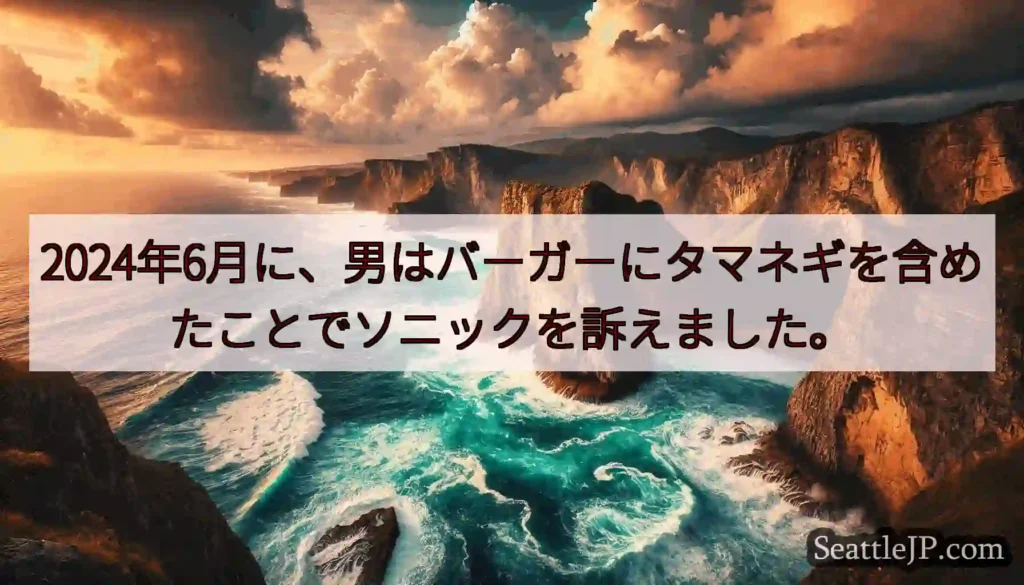 2024年6月に、男はバーガーにタマネギを含めたことでソニックを訴えました。