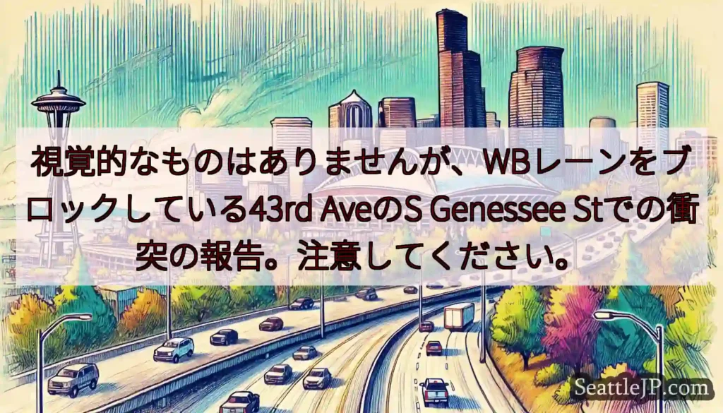 視覚的なものはありませんが、WBレーンをブロックしている43rd AveのS Genessee