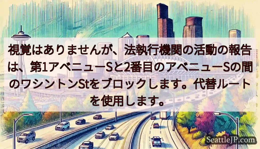 視覚はありませんが、法執行機関の活動の報告は、第1アベニューSと2番目のアベニューSの間のワシントン