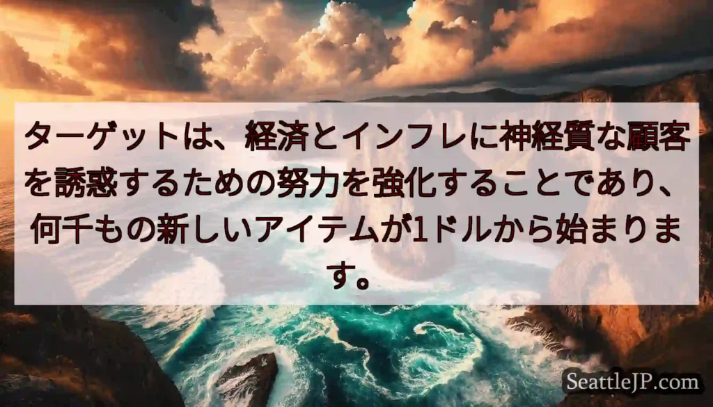 ターゲットは、経済とインフレに神経質な顧客を誘惑するための努力を強化することであり、何千もの新しいア