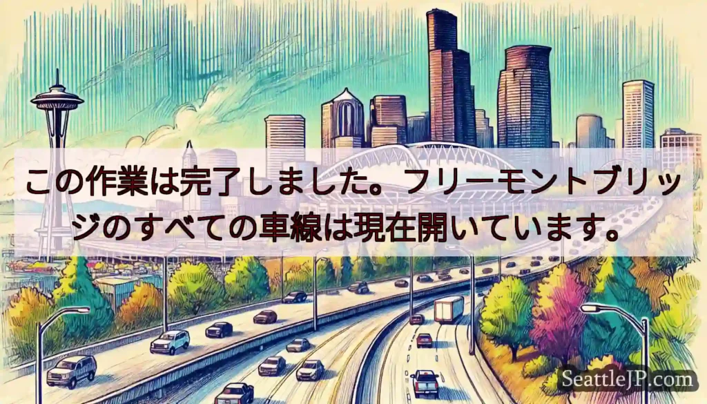 この作業は完了しました。フリーモントブリッジのすべての車線は現在開いています。
