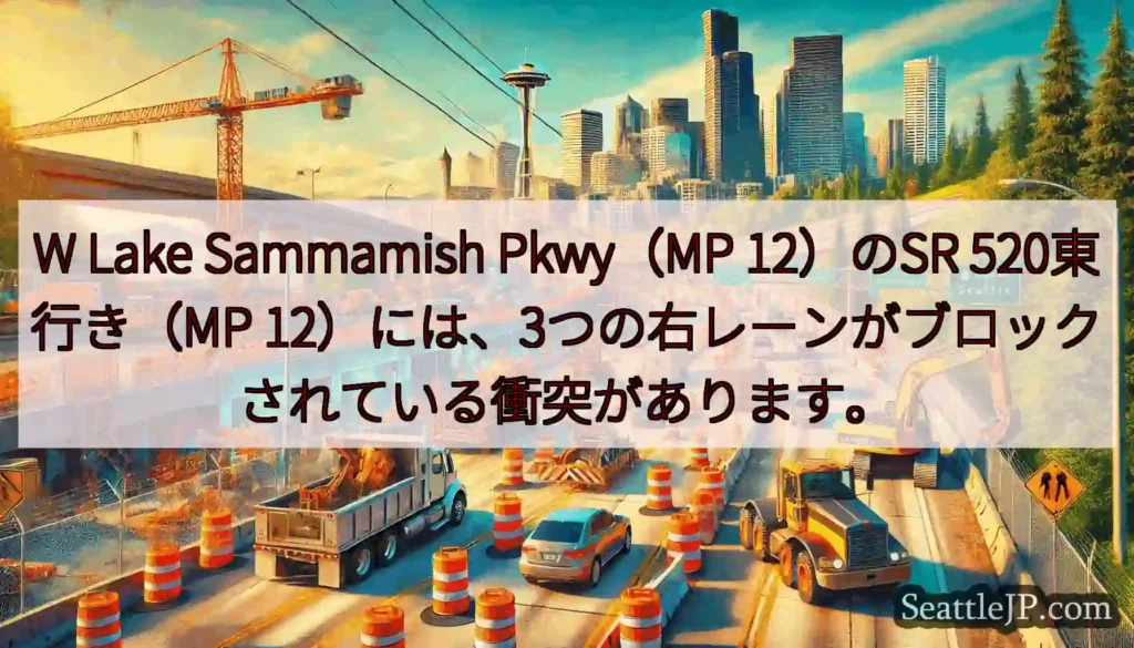 W Lake Sammamish Pkwy（MP 12）のSR 520東行き（MP