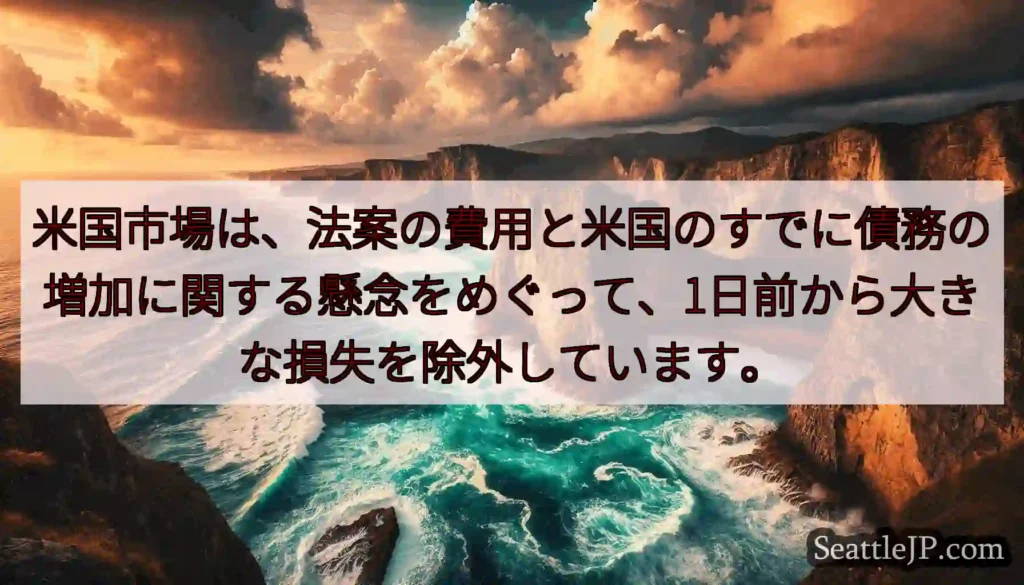 米国市場は、法案の費用と米国のすでに債務の増加に関する懸念をめぐって、1日前から大きな損失を除外して