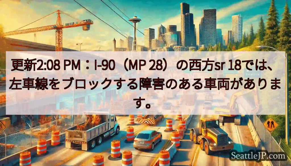 更新2:08 PM：I-90（MP 28）の西方sr