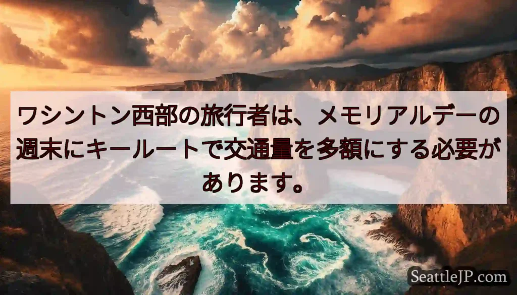 ワシントン西部の旅行者は、メモリアルデーの週末にキールートで交通量を多額にする必要があります。