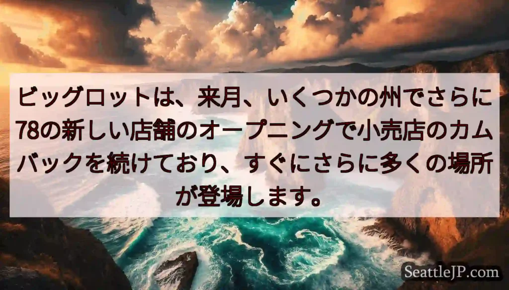ビッグロットは、来月、いくつかの州でさらに78の新しい店舗のオープニングで小売店のカムバックを続けて