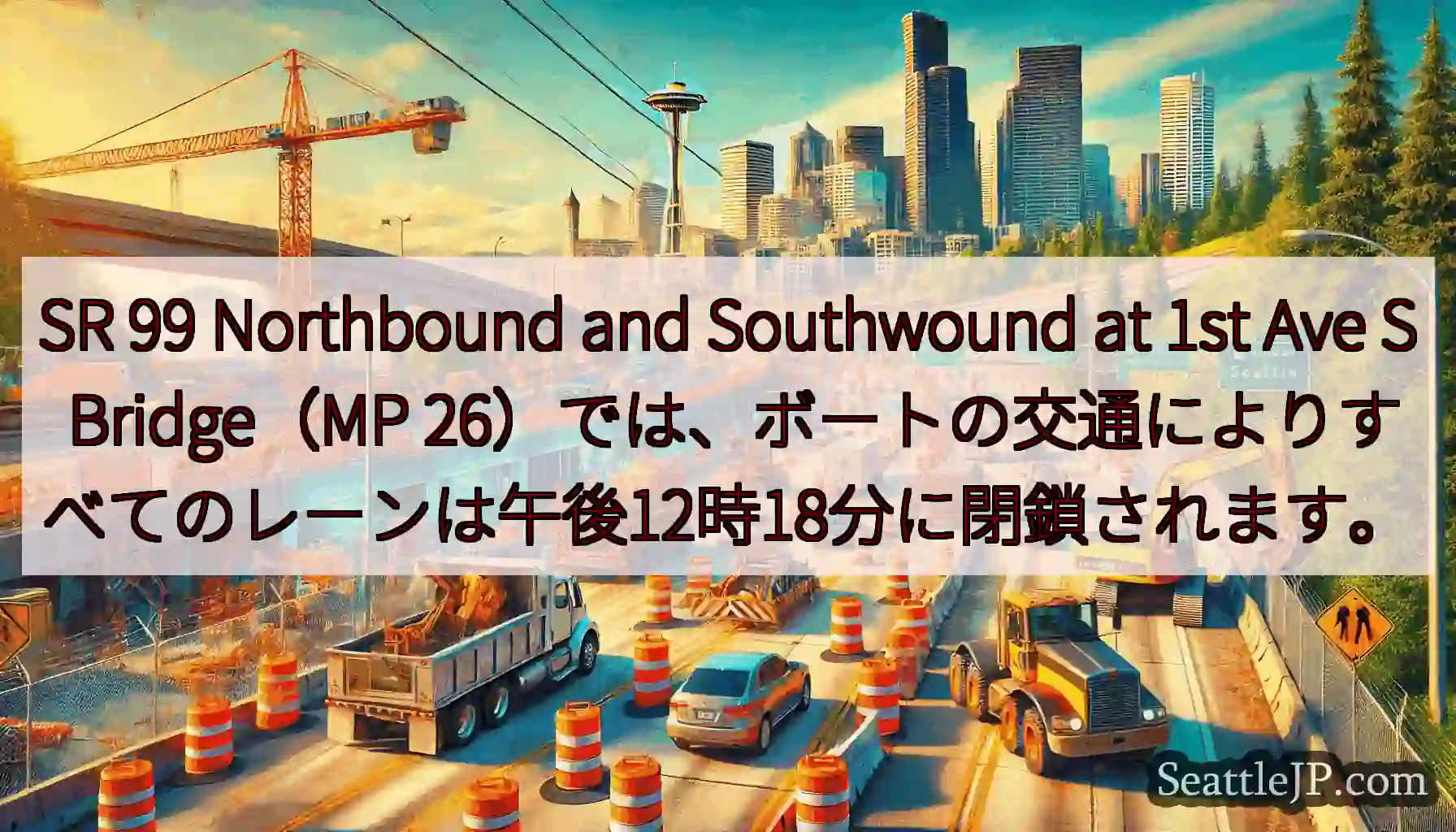 SR 99 Northbound and Southwound at 1st Ave S