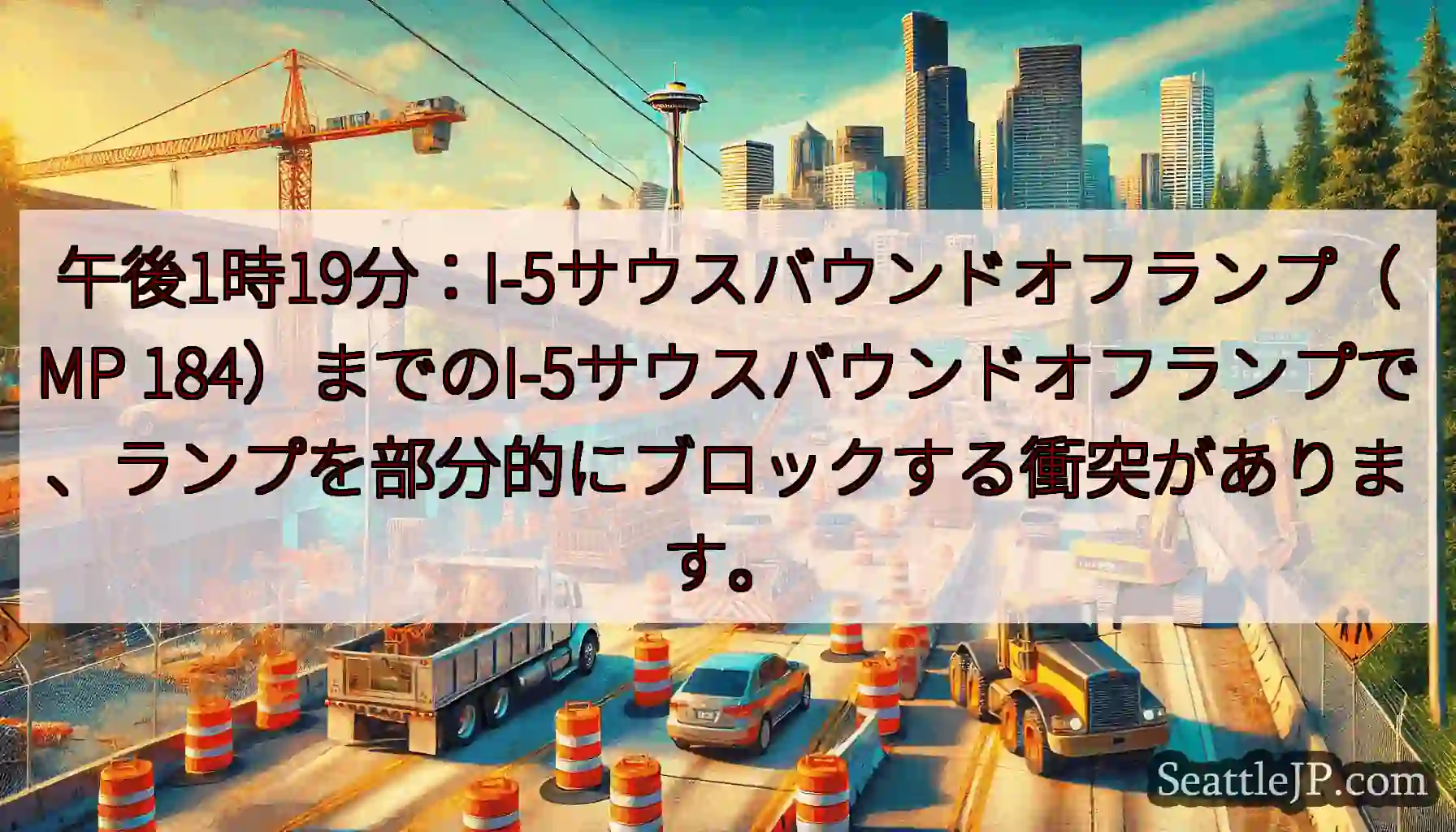 午後1時19分：I-5サウスバウンドオフランプ（MP