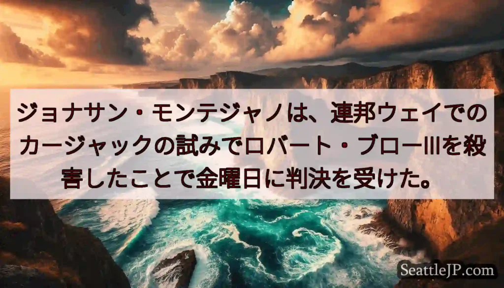 ジョナサン・モンテジャノは、連邦ウェイでのカージャックの試みでロバート・ブローIIIを殺害したことで