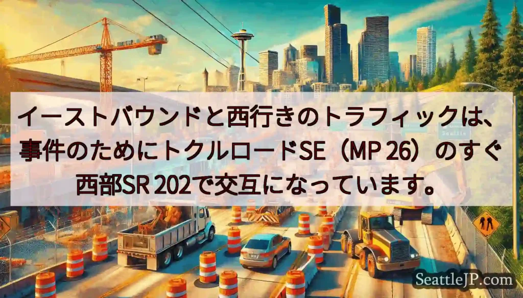 イーストバウンドと西行きのトラフィックは、事件のためにトクルロードSE（MP 26）のすぐ西部SR