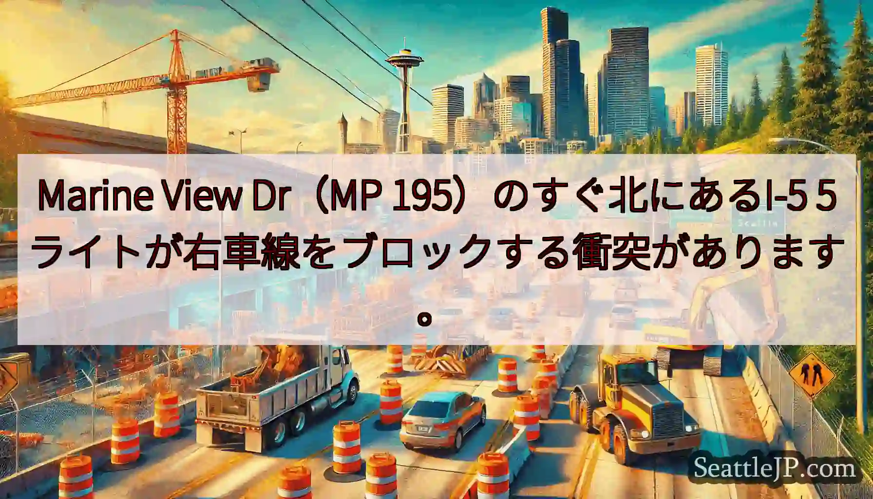 Marine View Dr（MP 195）のすぐ北にあるI-5