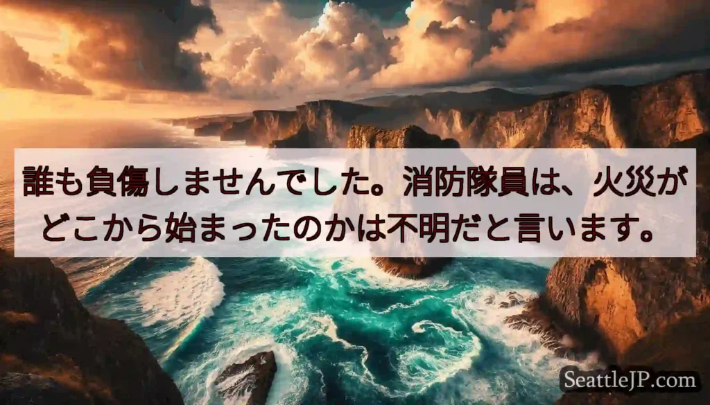 誰も負傷しませんでした。消防隊員は、火災がどこから始まったのかは不明だと言います。