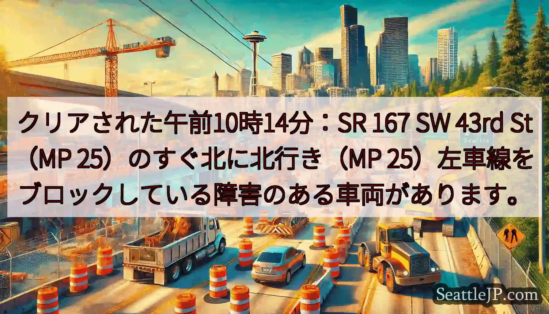 クリアされた午前10時14分：SR 167 SW 43rd St（MP