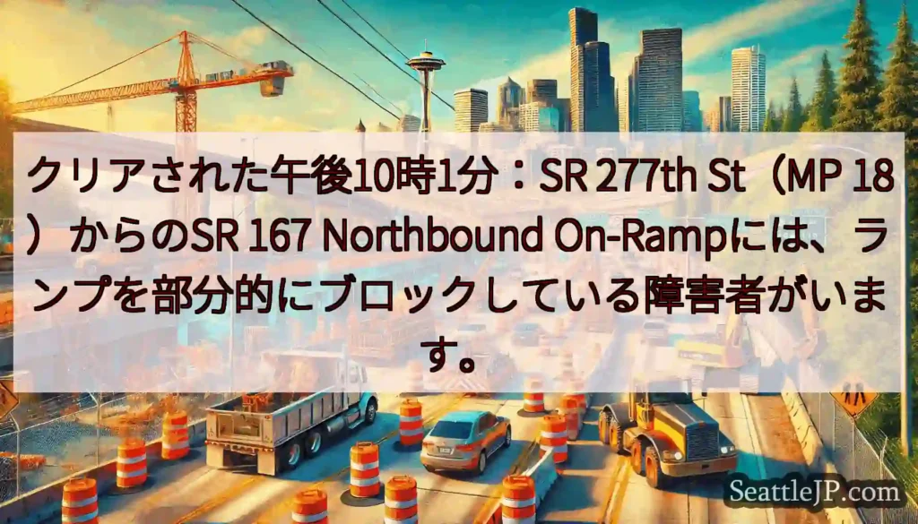 クリアされた午後10時1分：SR 277th St（MP 18）からのSR 167
