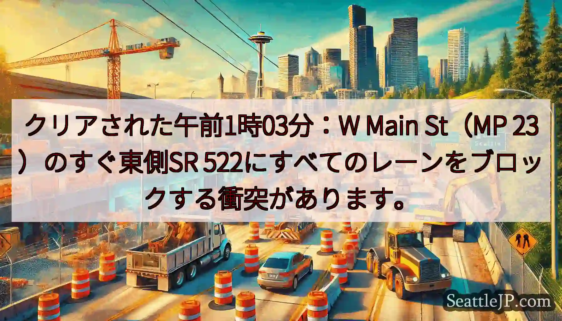 クリアされた午前1時03分：W Main St（MP 23）のすぐ東側SR