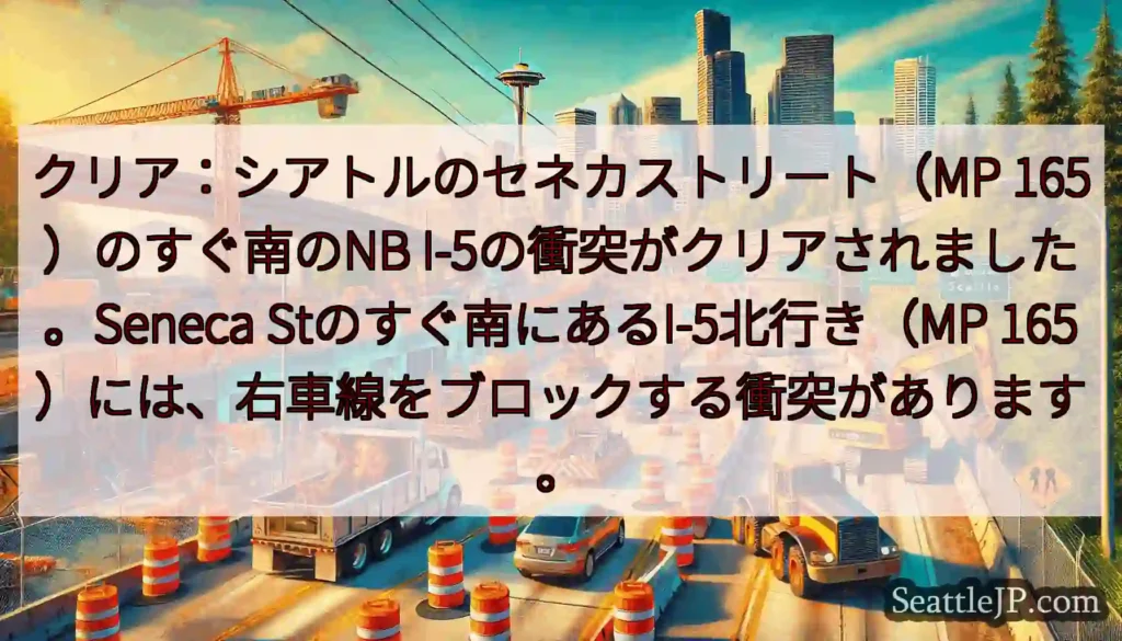 クリア：シアトルのセネカストリート（MP 165）のすぐ南のNB