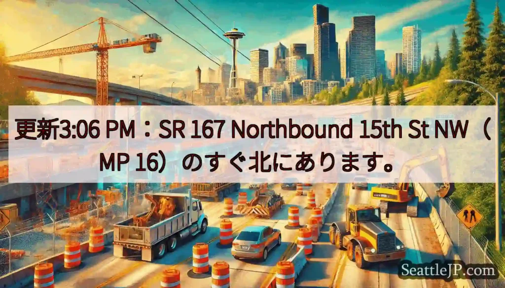 更新3:06 PM：SR 167 Northbound 15th St NW（MP