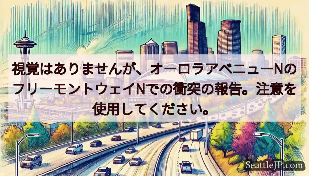 視覚はありませんが、オーロラアベニューNのフリーモントウェイNでの衝突の報告。注意を使用してください