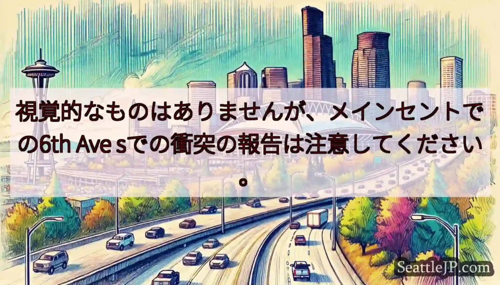 視覚的なものはありませんが、メインセントでの6th Ave sでの衝突の報告は注意してください。