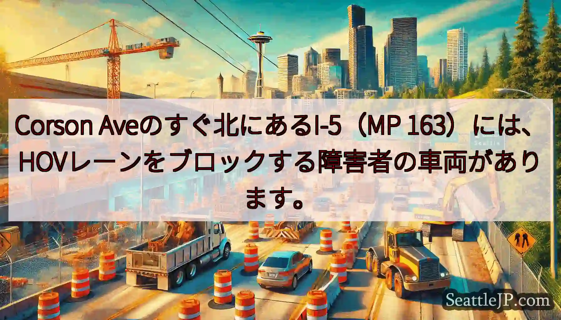 Corson Aveのすぐ北にあるI-5（MP