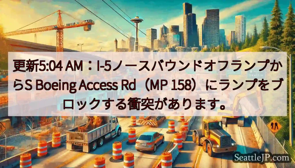 更新5:04 AM：I-5ノースバウンドオフランプからS Boeing Access Rd（MP