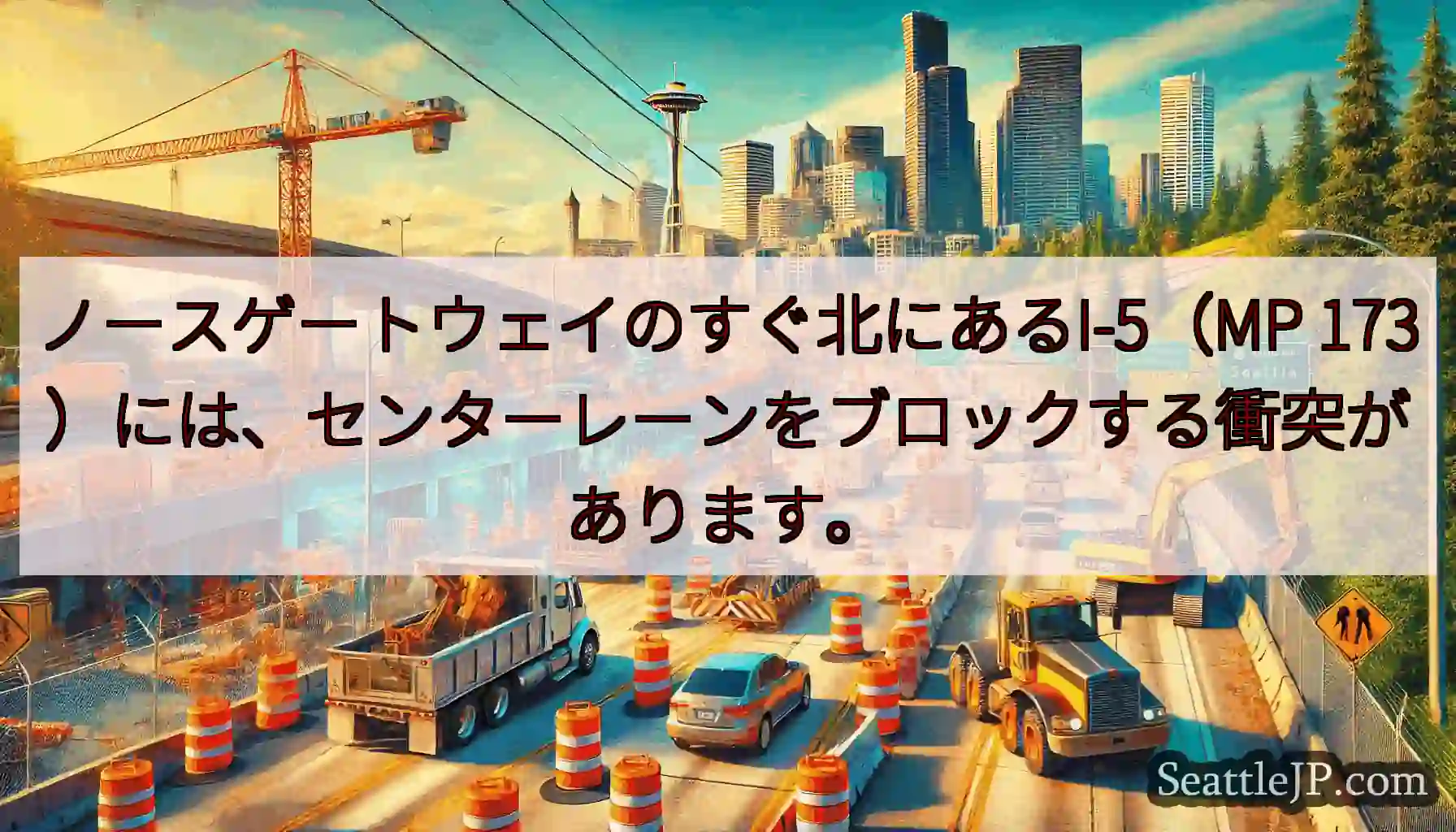 ノースゲートウェイのすぐ北にあるI-5（MP