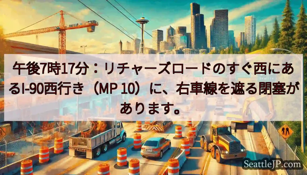 午後7時17分：リチャーズロードのすぐ西にあるI-90西行き（MP