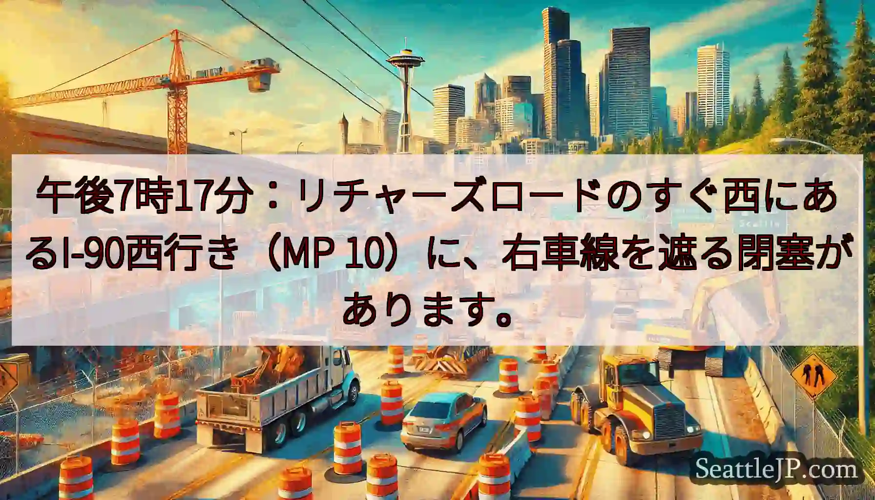 午後7時17分：リチャーズロードのすぐ西にあるI-90西行き（MP