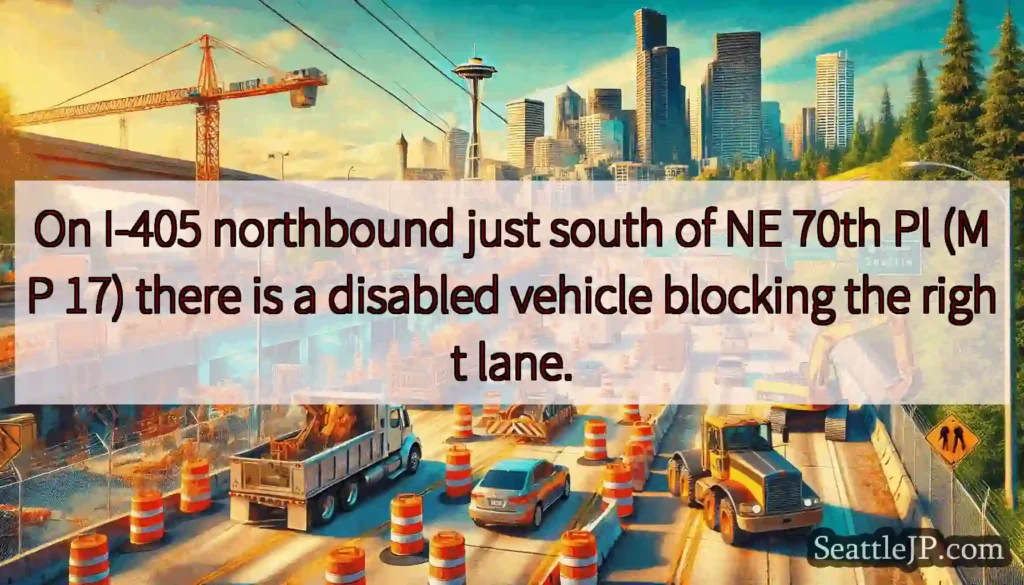 On I-405 northbound just south of NE 70th Pl (MP