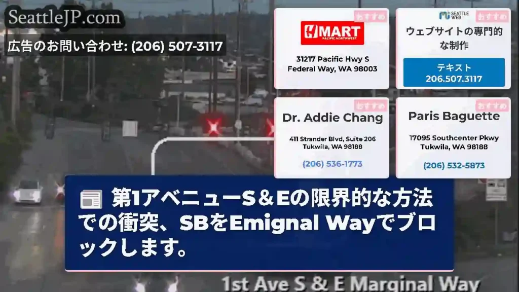 第1アベニューS＆Eの限界的な方法での衝突、SBをEmignal Wayでブロックします。