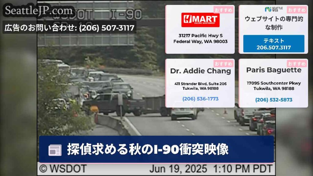 探偵求める秋のI-90衝突映像