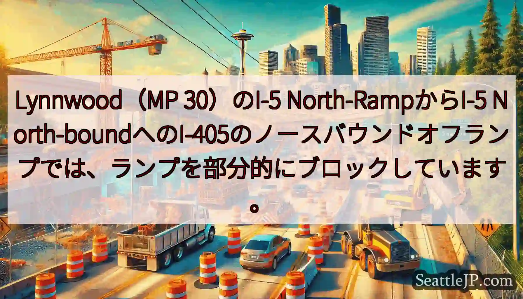 Lynnwood（MP 30）のI-5 North-RampからI-5