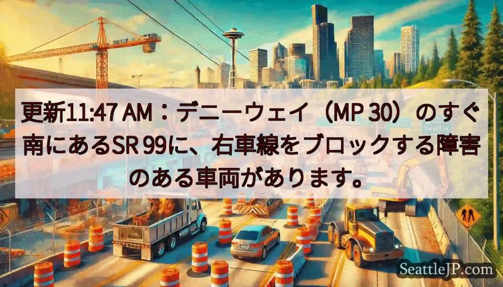 更新11:47 AM：デニーウェイ（MP 30）のすぐ南にあるSR