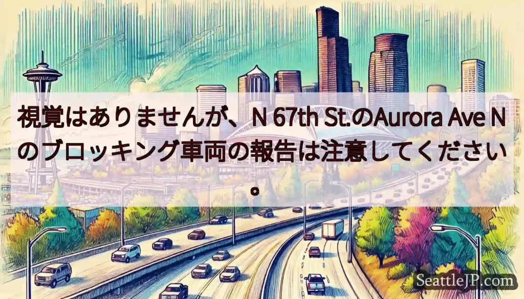 視覚はありませんが、N 67th St.のAurora Ave