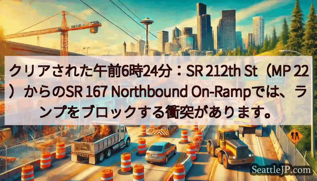 クリアされた午前6時24分:SR 212th St(MP 22)からのSR 167