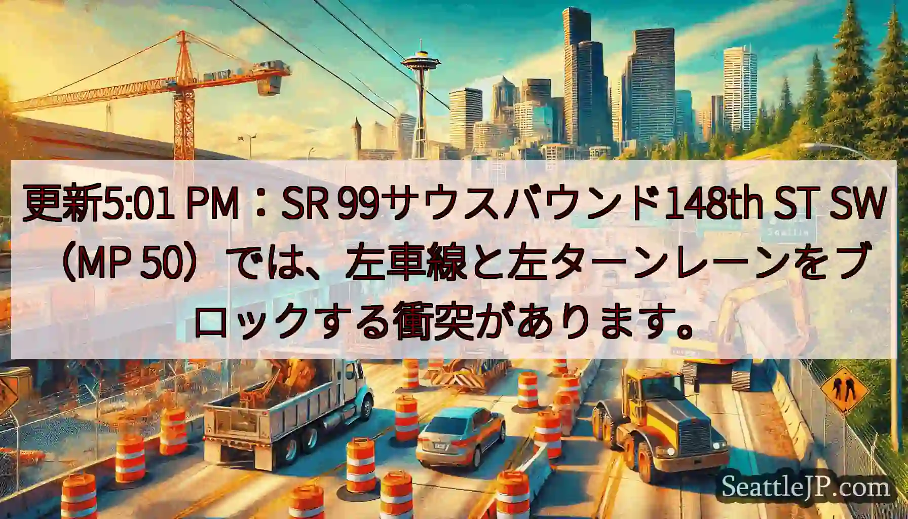 更新5:01 PM：SR 99サウスバウンド148th ST SW（MP