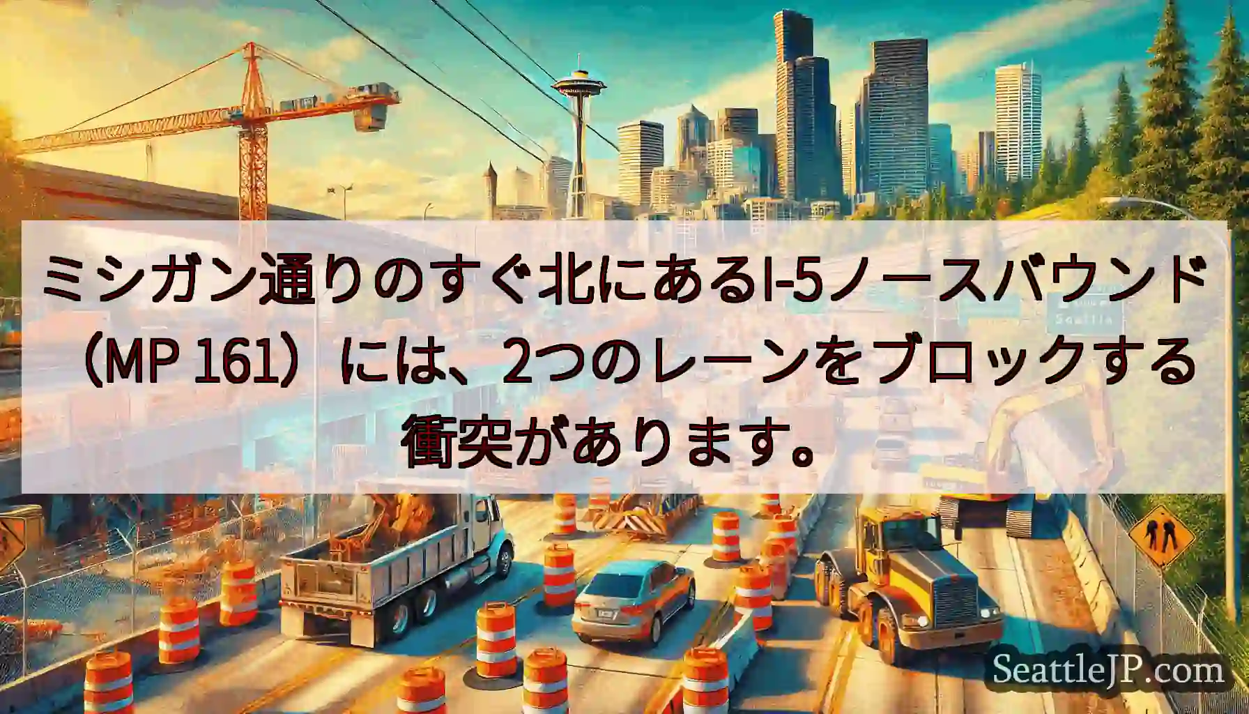 ミシガン通りのすぐ北にあるI-5ノースバウンド（MP