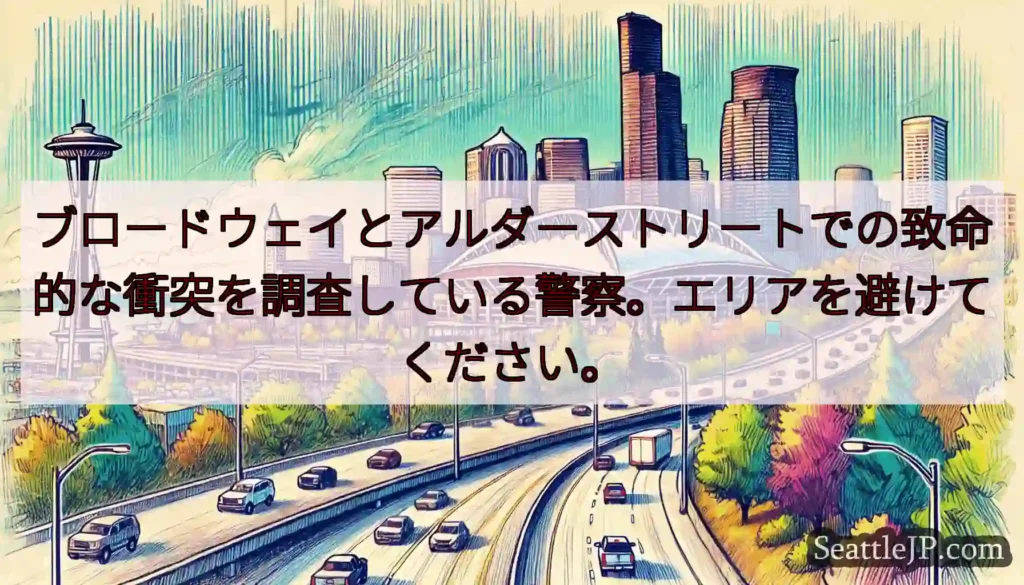ブロードウェイとアルダーストリートでの致命的な衝突を調査している警察。エリアを避けてください。