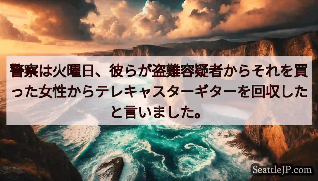 警察は火曜日、彼らが盗難容疑者からそれを買った女性からテレキャスターギターを回収したと言いました。