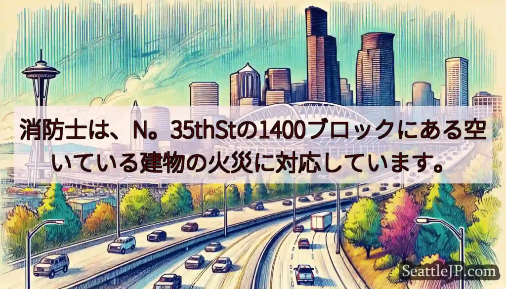 消防士は、N。35thStの1400ブロックにある空いている建物の火災に対応しています。