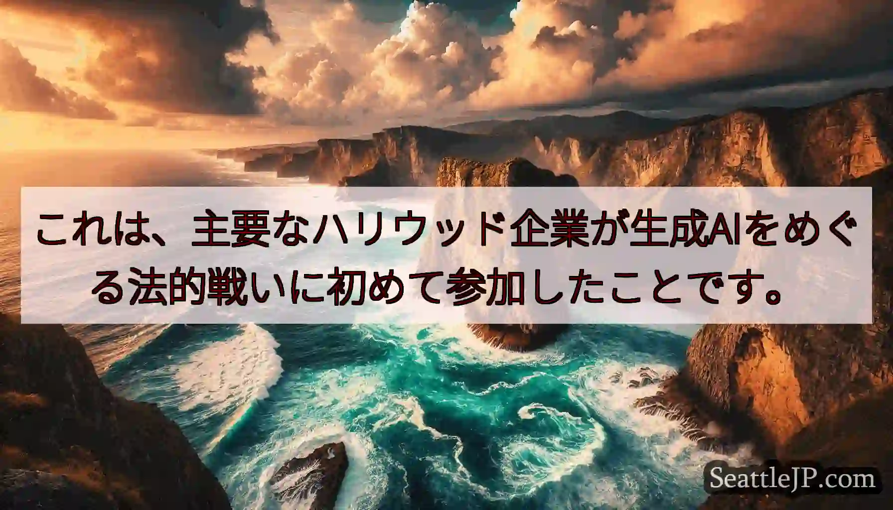 これは、主要なハリウッド企業が生成AIをめぐる法的戦いに初めて参加したことです。
